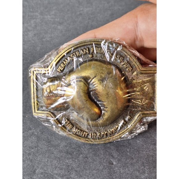 Unbranded Other - Vintage Permastran Fiber Glass Pipe - The Light Heavy weight Brass Belt Buckle
